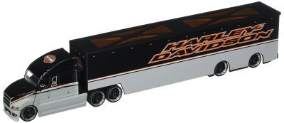 Maisto 11516GRY - Harley Davidson Custom Hauler Trailer Gray with Graphics Cus