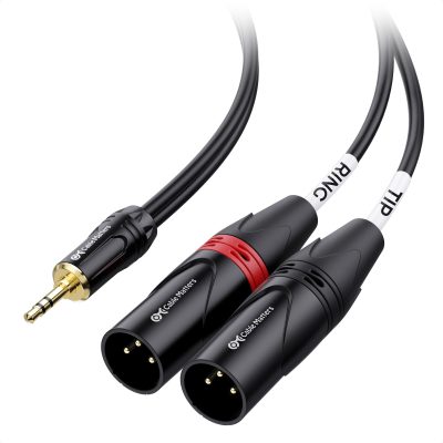 CABLE MATTERS 500029-6 - 3.5MM TRS TO DUAL MALE XLR BREAKOUT CABLE - 6 FEET