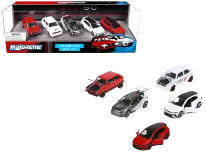 Majorette MJ8502105007 - Volkswagen Gold GTI 5 Piece Set 164 Diecast Model Cars by Ma