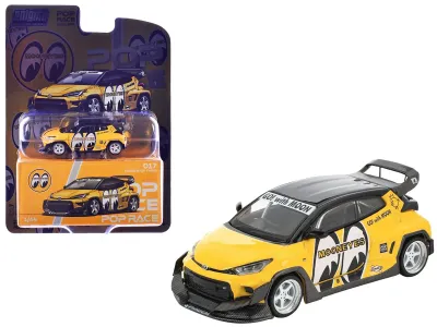 Pop Race PR64-PRE017 - Pandem GR Yaris RHD (Right Hand Drive) MoonEyes Yellow with 