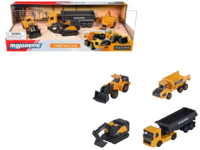 Majorette MJ8503105000 - Volvo Construction (2026) 4 Piece Set 164 Diecast Model Cars