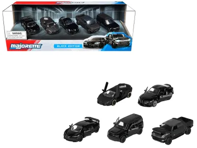 Majorette MJ8502005000 - Black Edition (2026) 5 Piece Set 164 Diecast Model Cars by M